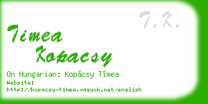 timea kopacsy business card