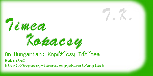 timea kopacsy business card